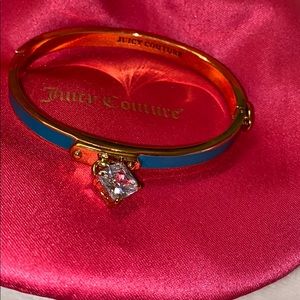 Juicy Couture gold bangle blue enamel